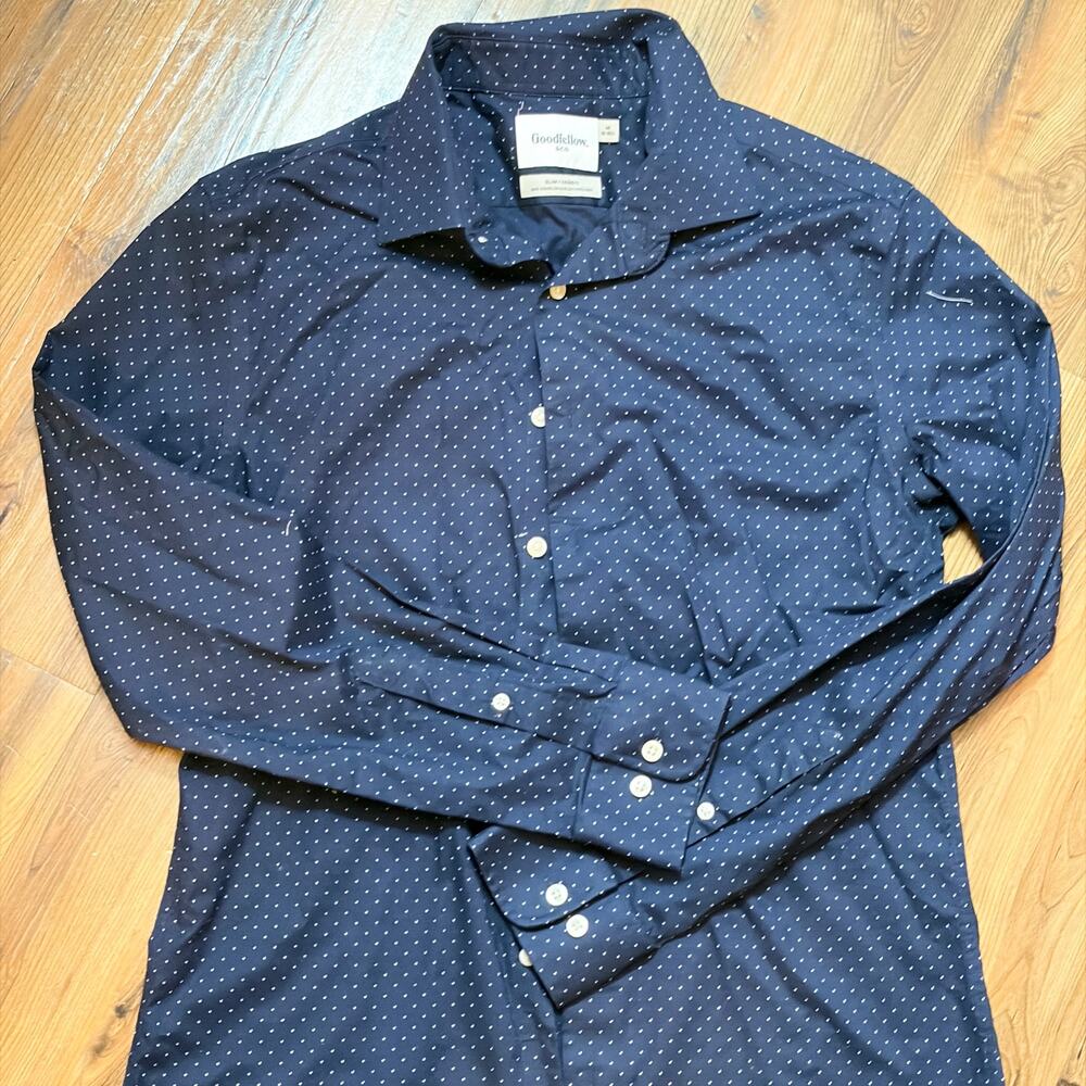 Men's Performance Long Sleeve Button-Down Dress Shirt - Goodfellow & Co 
Blue M